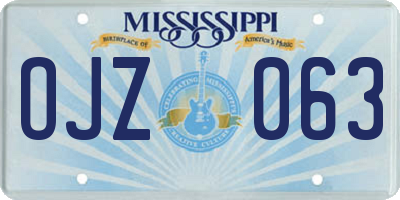 MS license plate OJZ063