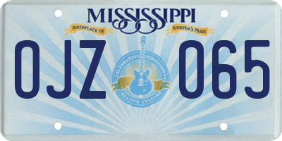 MS license plate OJZ065