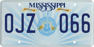 MS license plate OJZ066