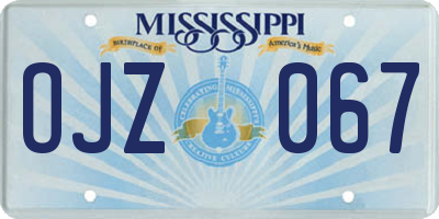 MS license plate OJZ067