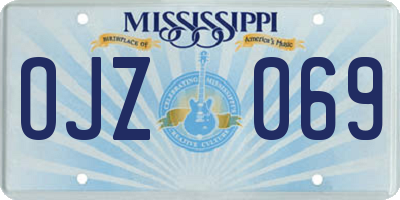 MS license plate OJZ069
