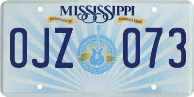 MS license plate OJZ073