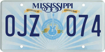 MS license plate OJZ074
