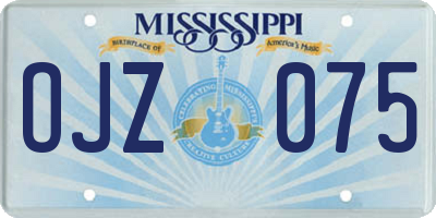 MS license plate OJZ075