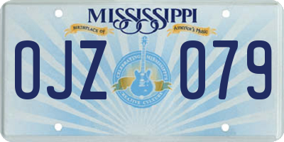 MS license plate OJZ079