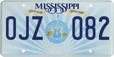 MS license plate OJZ082
