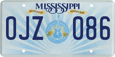 MS license plate OJZ086