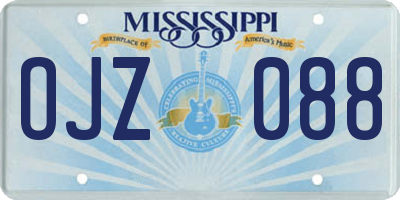 MS license plate OJZ088