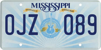 MS license plate OJZ089