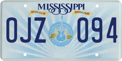 MS license plate OJZ094