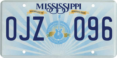 MS license plate OJZ096