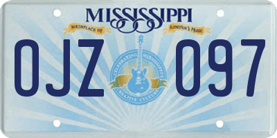 MS license plate OJZ097