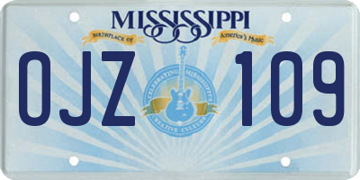 MS license plate OJZ109