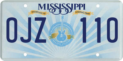 MS license plate OJZ110