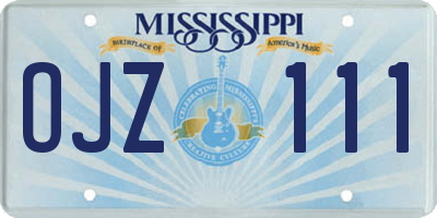 MS license plate OJZ111