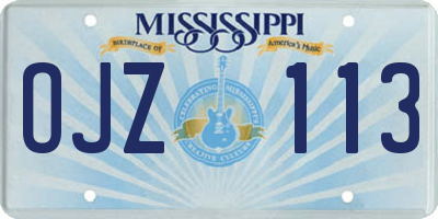 MS license plate OJZ113