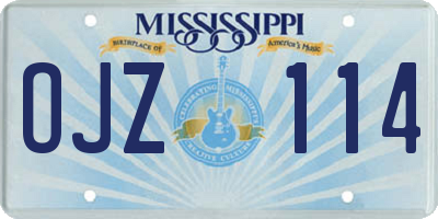 MS license plate OJZ114