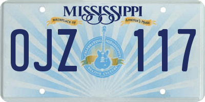 MS license plate OJZ117