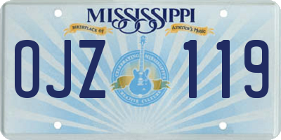 MS license plate OJZ119