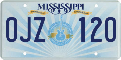 MS license plate OJZ120