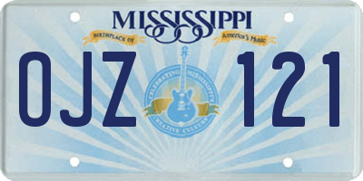 MS license plate OJZ121