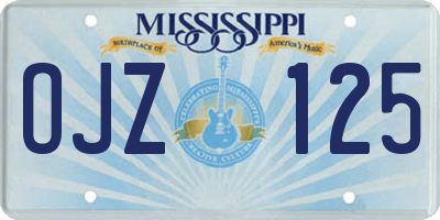 MS license plate OJZ125