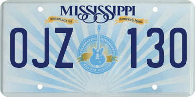 MS license plate OJZ130