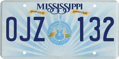 MS license plate OJZ132