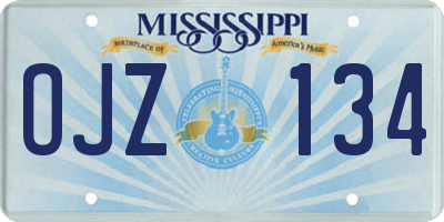 MS license plate OJZ134