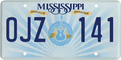 MS license plate OJZ141