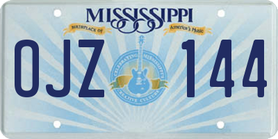 MS license plate OJZ144