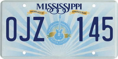 MS license plate OJZ145