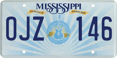 MS license plate OJZ146
