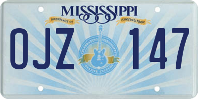 MS license plate OJZ147
