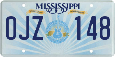 MS license plate OJZ148