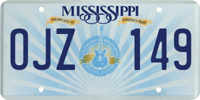 MS license plate OJZ149