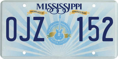 MS license plate OJZ152
