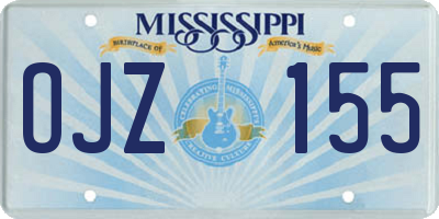 MS license plate OJZ155