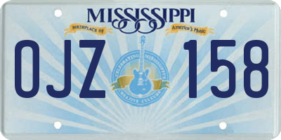 MS license plate OJZ158