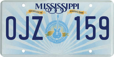 MS license plate OJZ159