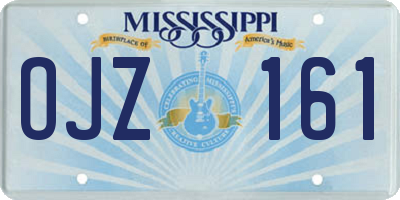 MS license plate OJZ161
