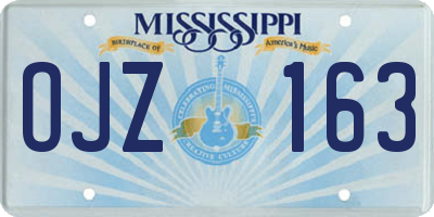 MS license plate OJZ163