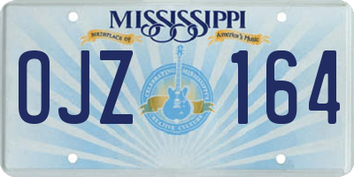 MS license plate OJZ164