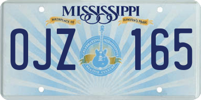 MS license plate OJZ165