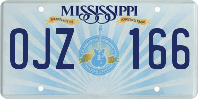 MS license plate OJZ166