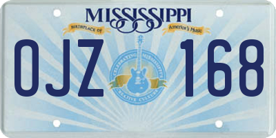 MS license plate OJZ168