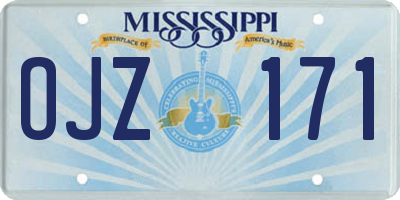 MS license plate OJZ171