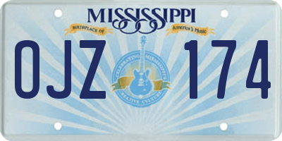 MS license plate OJZ174