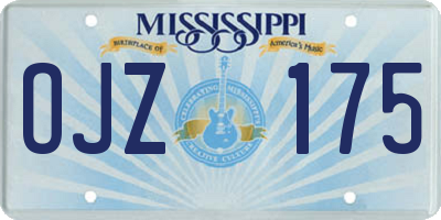 MS license plate OJZ175