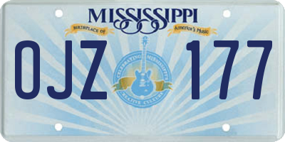 MS license plate OJZ177